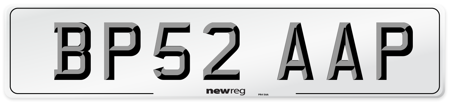 BP52 AAP Number Plate from New Reg